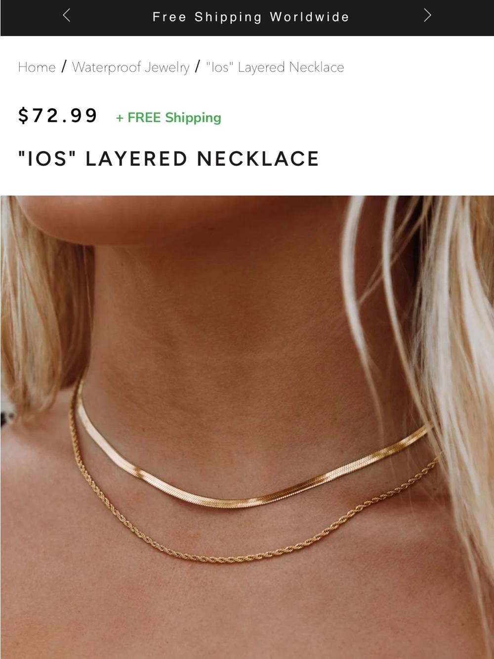 "IOS" Gold Layered Necklace - Women Jewelry